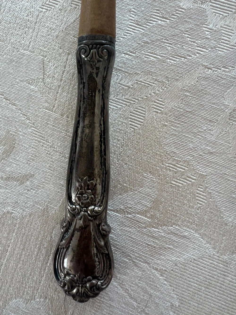 Vintage Web Webster  Wood Silver Salad Serving Spoon Fork Set 2PC